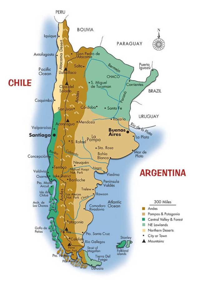 Mapa Argentina Y Chile